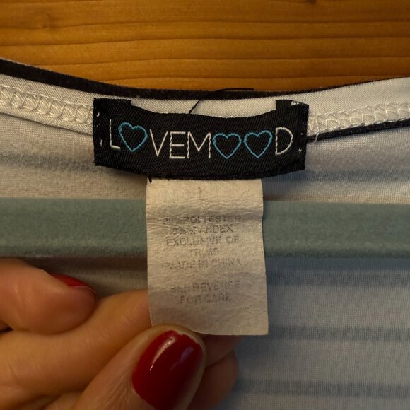 Lovemood Striped Long Sleeve V Neck Shirt - L - Picture 5 of 5